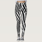 Abstracte Zebra Stripes Yoga Leggings (Voorkant)