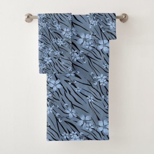 Abstracte zebra tijgerleerbloemen bad handdoek (Insitu)