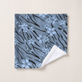 Abstracte zebra tijgerleerbloemen bad handdoek (Wasdoekje)