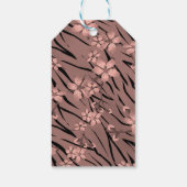 Abstracte zebra tijgerleerbloemen cadeaulabel (Achterkant)