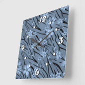 Abstracte zebra tijgerleerbloemen vierkante klok (Hoek)