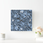 Abstracte zebra tijgerleerbloemen vierkante klok (Huis)