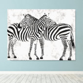 Abstracte Zebras Canvas Afdruk (Insitu (Houten vloer))