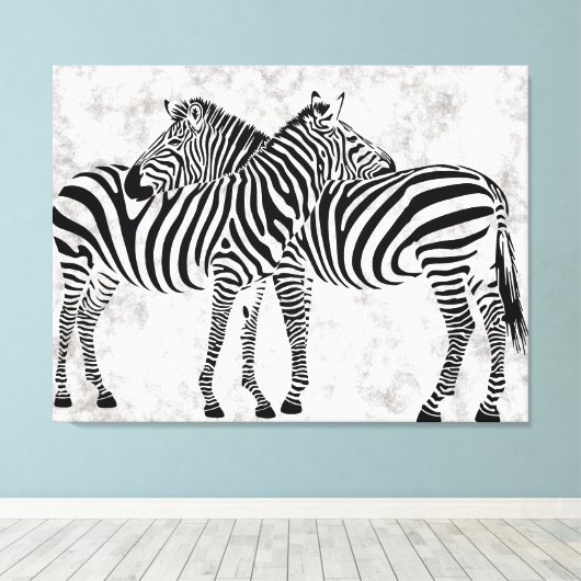 Abstracte Zebras Canvas Afdruk (Insitu (Houten vloer))