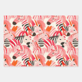 Abstracte zebra's in het roze inpakpapier vel (Voorkant 2)