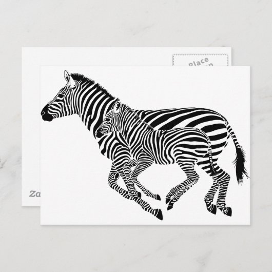 Abstracte Zebra's Moeder en Kind Briefkaart (Voorkant / Achterkant)
