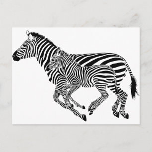 Abstracte Zebra's Moeder en Kind Briefkaart