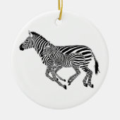 Abstracte Zebra's Moeder en Kind Keramisch Ornament (Voorkant)