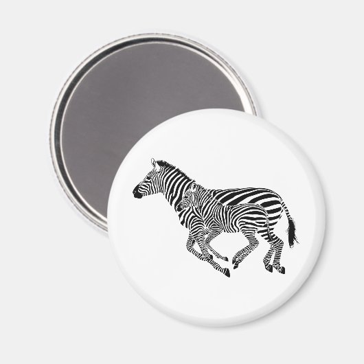 Abstracte Zebra's Moeder en Kind Magneet (Voorkant / Achterkant)