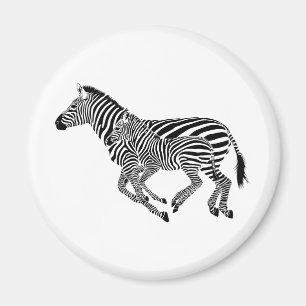Abstracte Zebra's Moeder en Kind Magneet