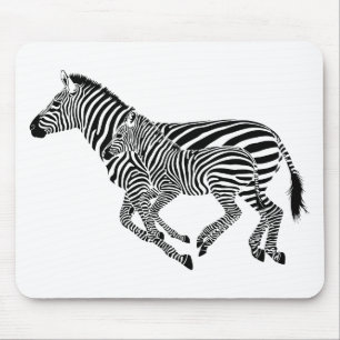 Abstracte Zebra's Moeder en Kind Muismat