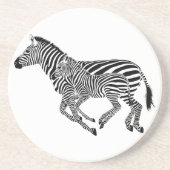 Abstracte Zebra's Moeder en Kind Zandsteen Onderzetter (Voorkant)