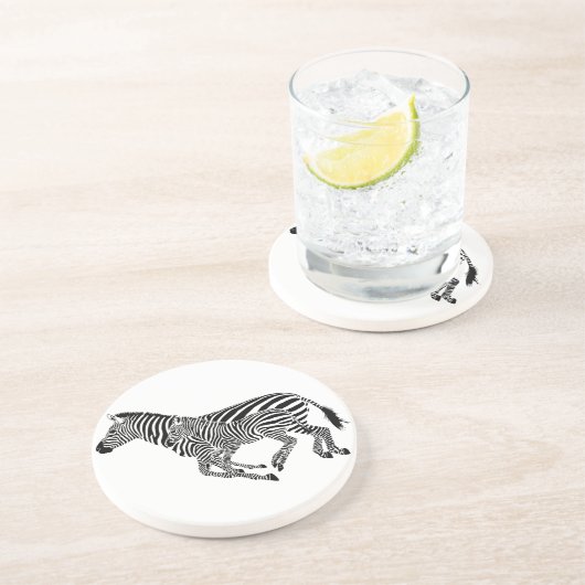 Abstracte Zebra's Moeder en Kind Zandsteen Onderzetter (Zijkant)