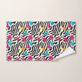 Abstracte zebrastrepen met bladverfsplash bad handdoek (Handdoek)