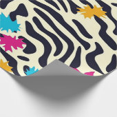 Abstracte zebrastrepen met bladverfsplash cadeaupapier (Hoek)