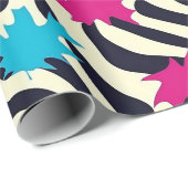 Abstracte zebrastrepen met bladverfsplash cadeaupapier (Rol Hoek)
