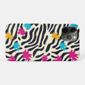 Abstracte zebrastrepen met bladverfsplash Case-Mate iPhone case (Achterkant (horizontaal))
