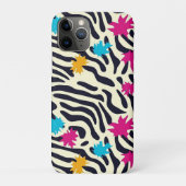 Abstracte zebrastrepen met bladverfsplash Case-Mate iPhone case (Achterkant)