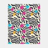 Abstracte zebrastrepen met bladverfsplash fleece deken (Voorkant)