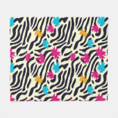 Abstracte zebrastrepen met bladverfsplash fleece deken (Voorkant (Horizontaal))