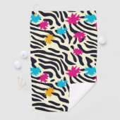 Abstracte zebrastrepen met bladverfsplash golfhanddoek (Insitu)
