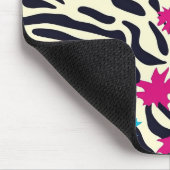 Abstracte zebrastrepen met bladverfsplash muismat (Hoek)
