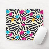 Abstracte zebrastrepen met bladverfsplash muismat (Met muis)