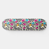 Abstracte zebrastrepen met bladverfsplash persoonlijk skateboard (Horizontaal)