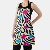 Abstracte zebrastrepen met bladverfsplash schort (Insitu)
