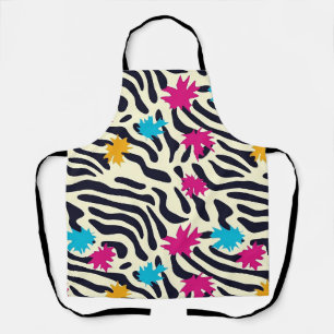 Abstracte zebrastrepen met bladverfsplash schort