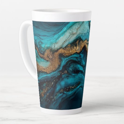 Abstracte zee latte mok (Linkerhoek)