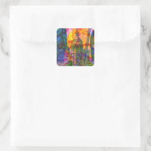  Abstracte Zee reistower Vierkante Sticker