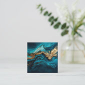 Abstracte zee vierkante visitekaartje (Staand voorkant)