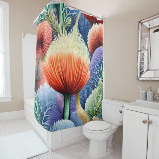 Abstracte Zee vormen Douchegordijn (In situ)