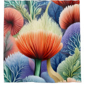 Abstracte Zee vormen Douchegordijn (Voorkant)