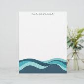 Abstracte Zee Waves Briefhoofd (Staand voorkant)