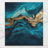 Abstracte zee wijn etiket (Enkel label)