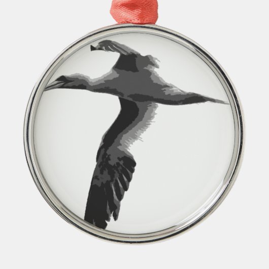 Abstracte Zeeen vogels Metalen Ornament (Voorkant)