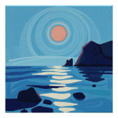 Abstracte zeegezicht kunst perfect poster (Voorkant)