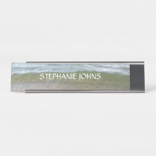 Abstracte zeegolven Water Aangepaste naam Koel Bureau Naambordje
