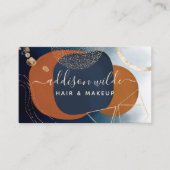 Abstracte zeemachtkoper en goudmoderne geometrie visitekaartje (Voorkant)