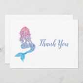 Abstracte zeemeermin bedankkaart (Voorkant / Achterkant)