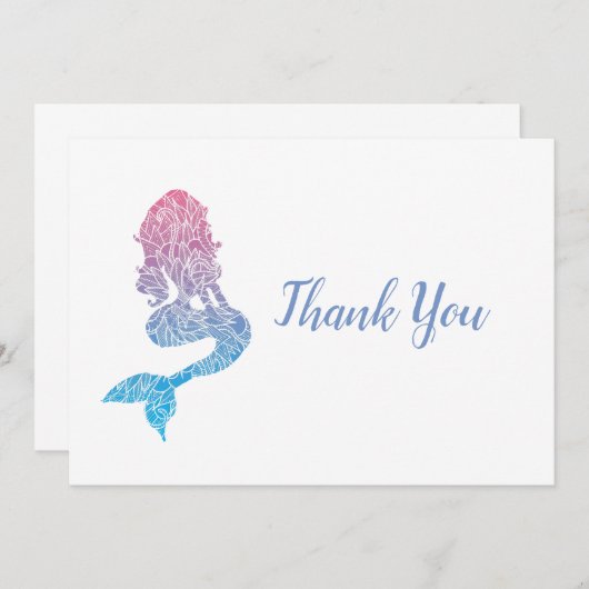 Abstracte zeemeermin bedankkaart (Voorkant / Achterkant)