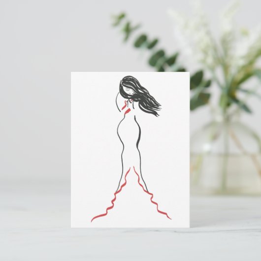 Abstracte zeemeermin briefkaart (Staand voorkant)