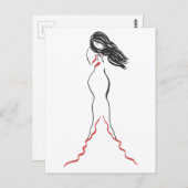 Abstracte zeemeermin briefkaart (Voorkant / Achterkant)