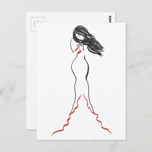 Abstracte zeemeermin briefkaart (Voorkant / Achterkant)