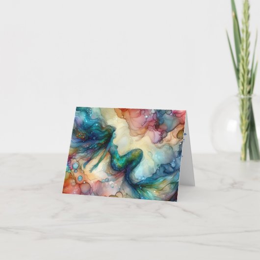 ABSTRACTE ZEEMEERMINNEN LEVENDIGE ALCOHOLINKT KAART (Voorkant)