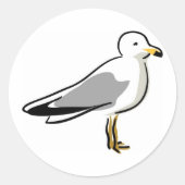 Abstracte zeemeeuw ronde sticker (Voorkant)