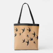 Abstracte zeemeeuw silhouet vliegende vogel zonson tote bag (Achterkant)
