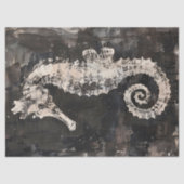 Abstracte zeepaardkunst op Dark Ink Decoupage Tissuepapier (Voorkant)